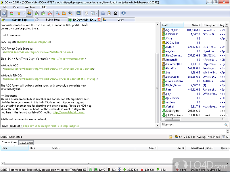Share files over the Internet without restrictions - Screenshot of DC++