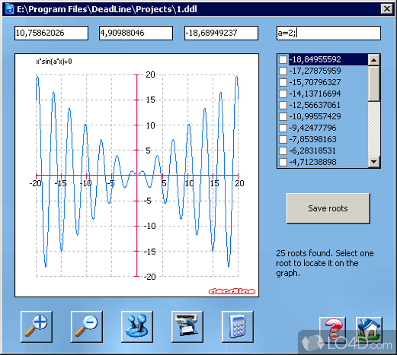 DeadLine Equation Calculator: DeadLine - Screenshot of DeadLine Equation Calculator