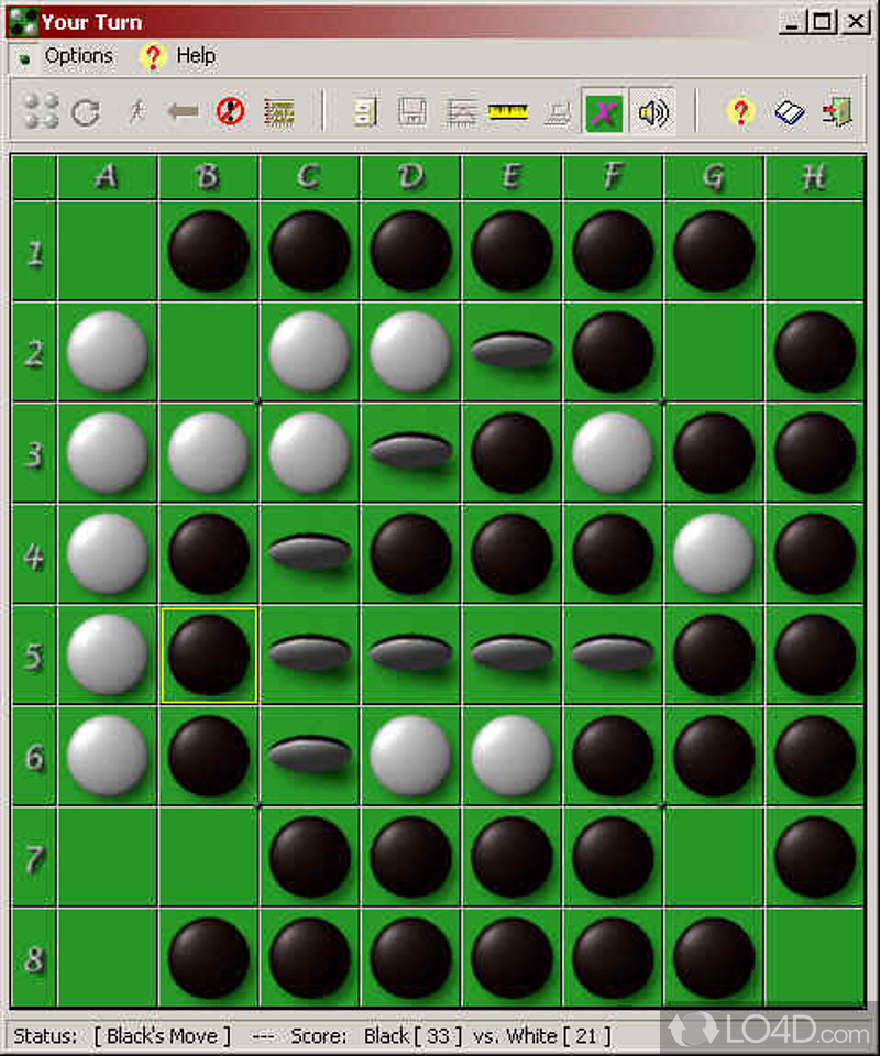 Gripping version of the classic Othello game - Screenshot of Deep Green Reversi