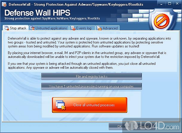 Easiest way to protect yourself - Screenshot of DefenseWall HIPS