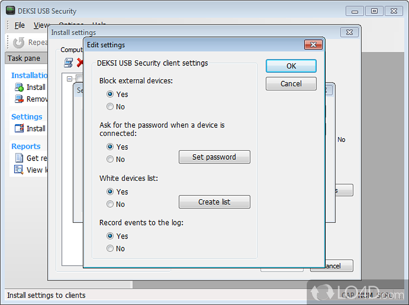 Quick access and practical layout - Screenshot of DEKSI USB Security