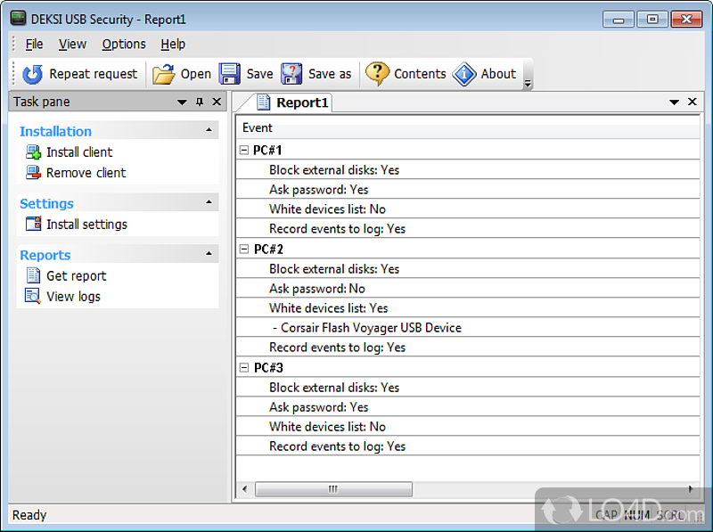 Remote installation and configuration management - Screenshot of DEKSI USB Security