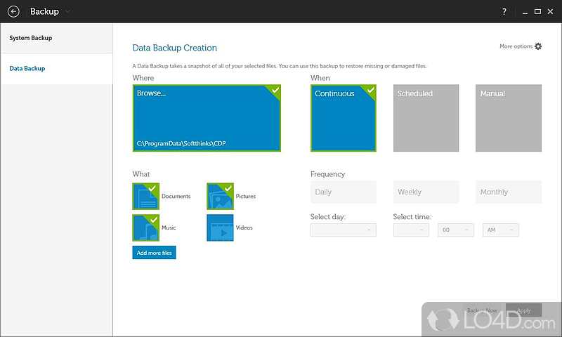 Dell Backup and Recovery screenshot