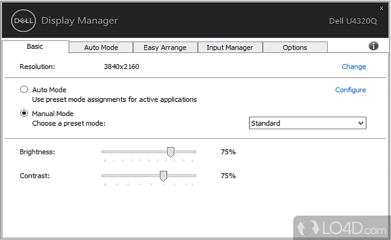 Dell software used to manage a monitor or a group of monitors - Screenshot of Dell Display Manager