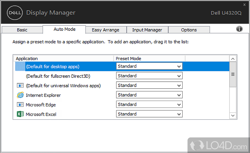 Dell Display Manager: Split screen - Screenshot of Dell Display Manager