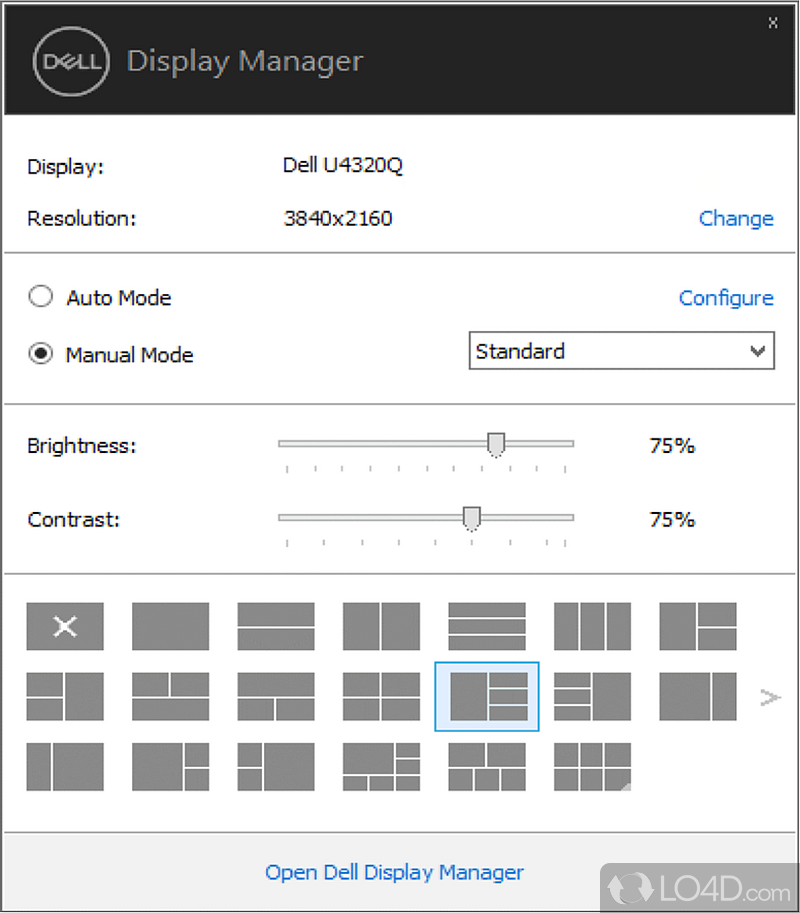 Improve the display for Dell monitors - Screenshot of Dell Display Manager