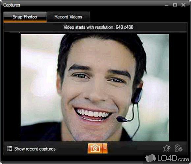 Dell Webcam Center: User interface - Screenshot of Dell Webcam Center