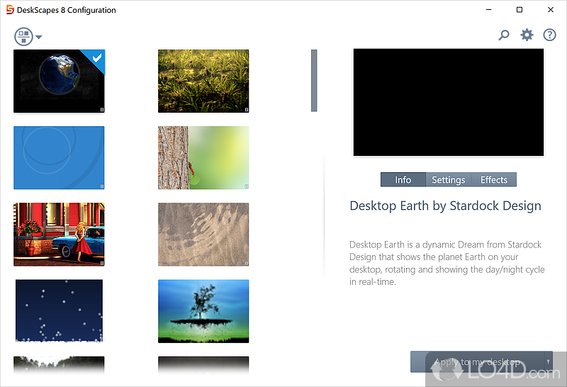 Neatly customize your workspace - Screenshot of DeskScapes