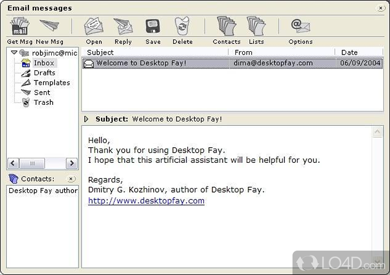 Your own virtual secretary - Screenshot of Desktop Fay