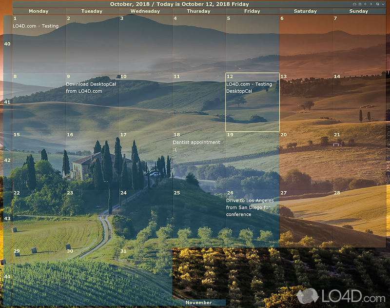 Create schedules, to-do lists and more - Screenshot of DesktopCal