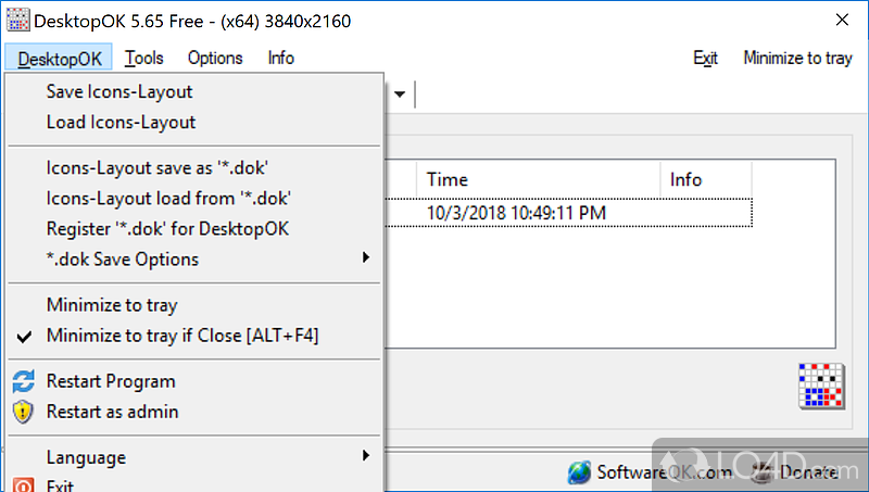 desktopok software versions