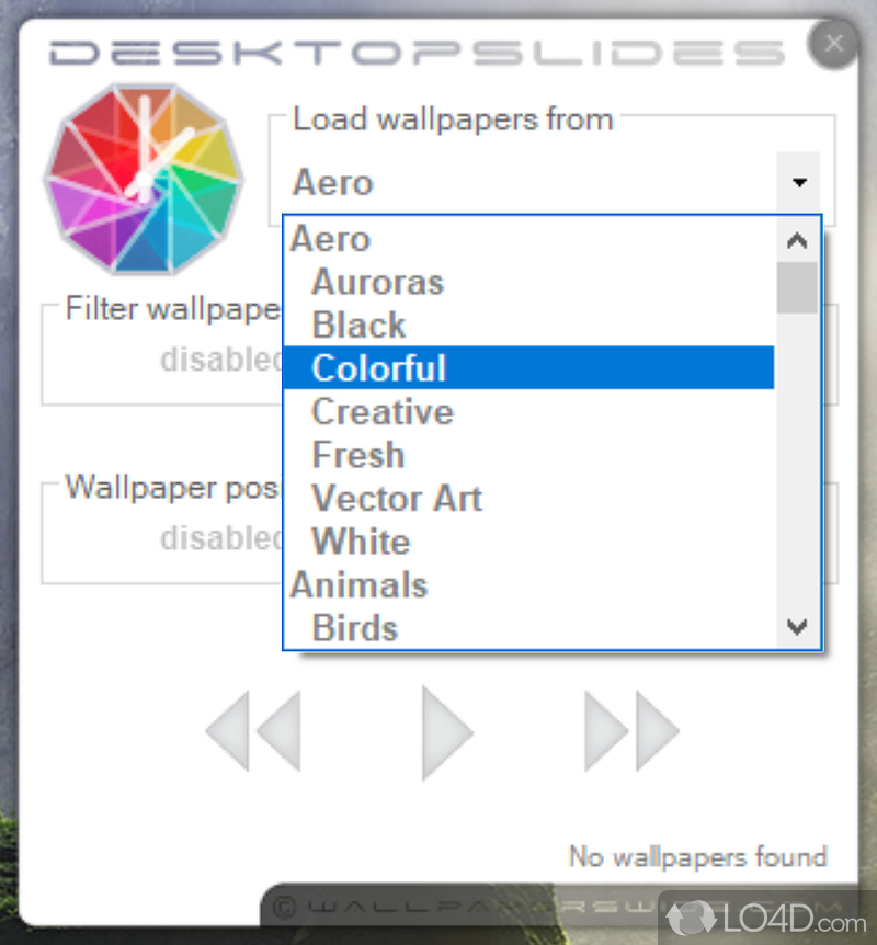Wallpaper cycler or changer at specified interval - Screenshot of DesktopSlides