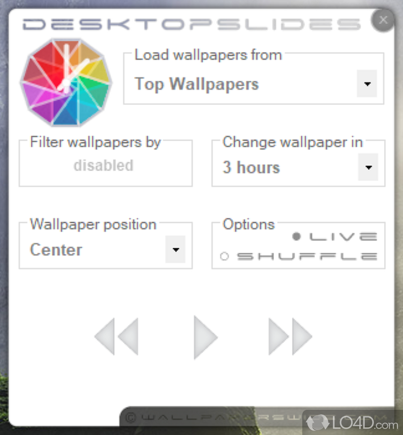 DesktopSlides: Simple GUI - Screenshot of DesktopSlides