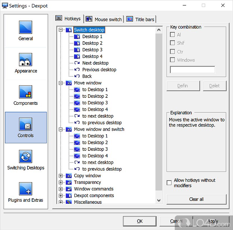 Different desktop backgrounds - Screenshot of Dexpot