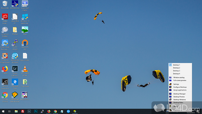 Allows you to move and copy windows among desktops - Screenshot of Dexpot