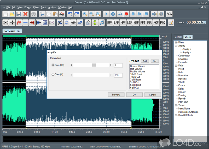 Record or edit audio file - Screenshot of Dexster