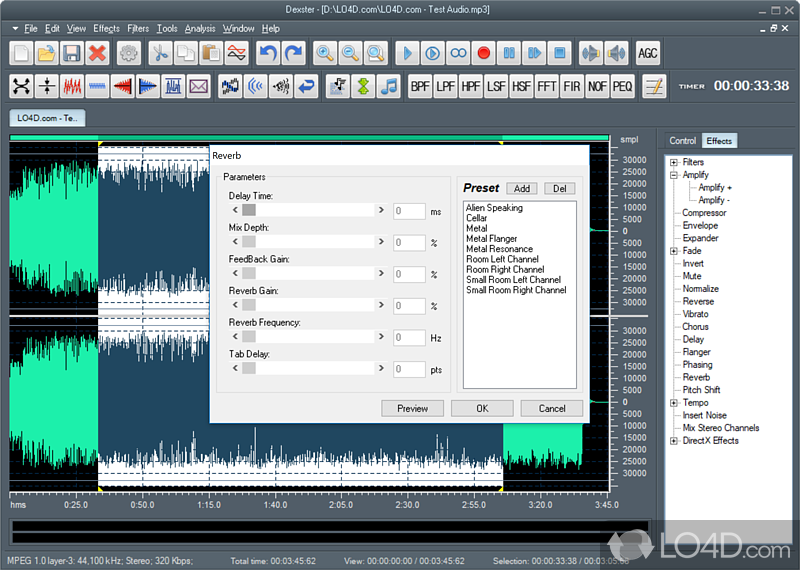 Record, edit, add audio effects and mix - Screenshot of Dexster