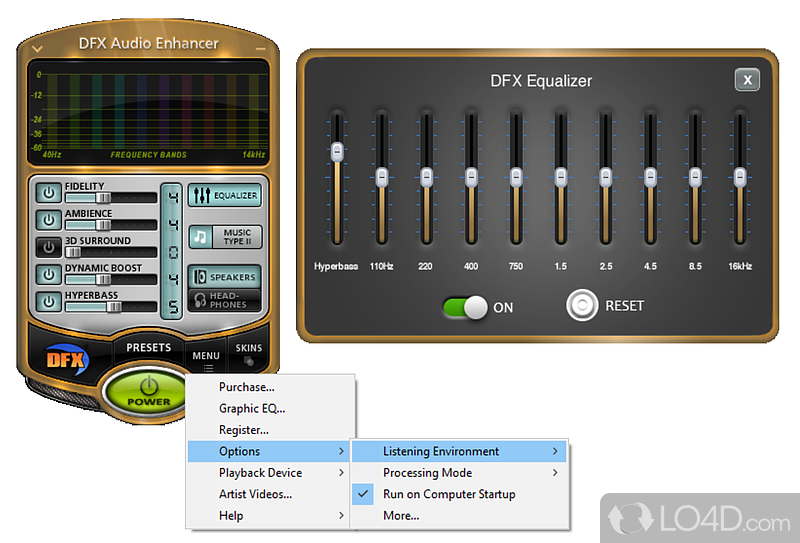 Improve the sound quality - Screenshot of DFX Audio Enhancer