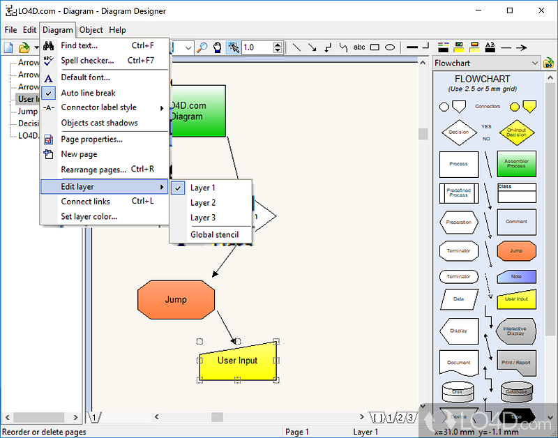 Diagram Designer: User interface - Screenshot of Diagram Designer
