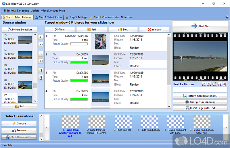 Produce very easy and fast slideshows - Screenshot of Slideshow XL 2