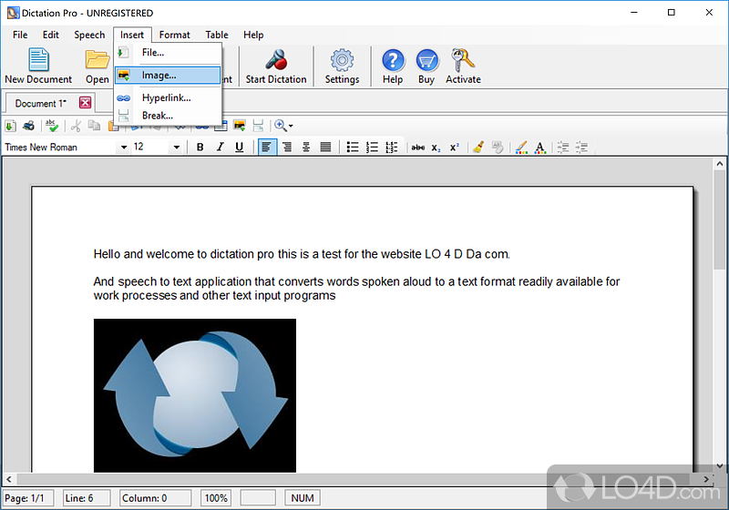 Speech Recognition Software - Screenshot of Dictation Pro