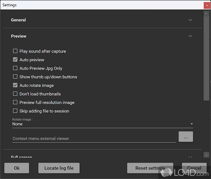 Configuration panel - Screenshot of digiCamControl