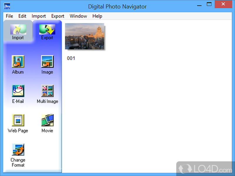 Digital Photo Navigator: User interface - Screenshot of Digital Photo Navigator