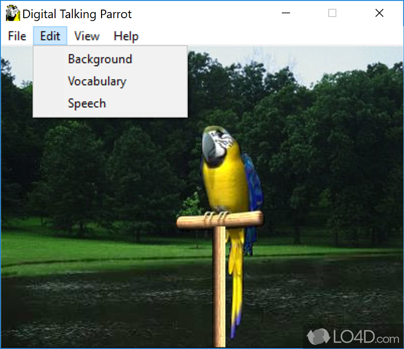 Screensaver with a pet, dog or parrot - Screenshot of Digital Talking Parrot