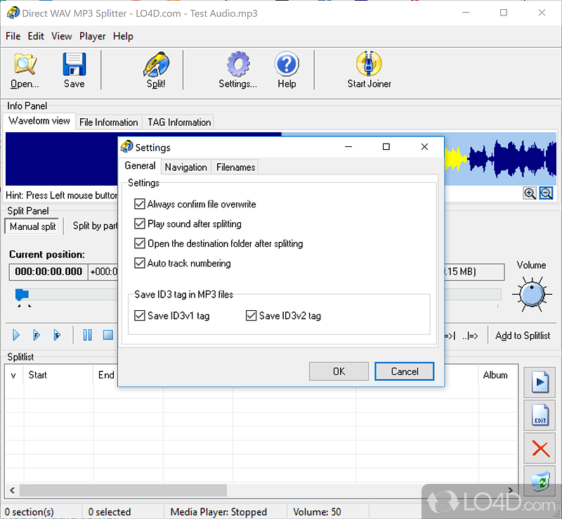 Direct MP3 Splitter and Joiner screenshot