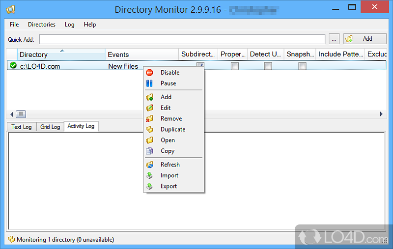 Directory Monitor screenshot