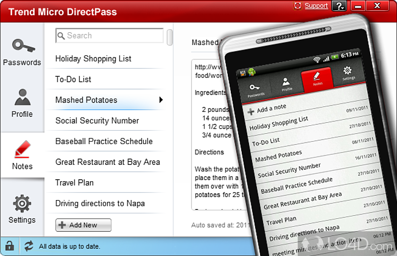 Direct you securely to the online destination - Screenshot of DirectPass