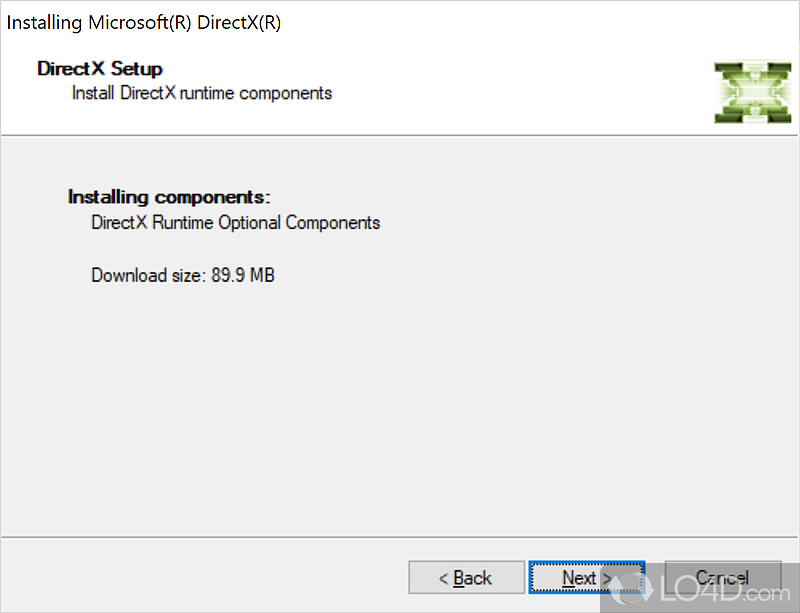 DirectX Runtime: Updating DirectX - Screenshot of DirectX Runtime