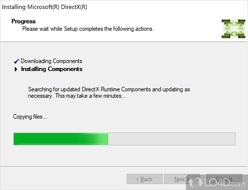 Provides updates to 9 - Screenshot of DirectX Runtime