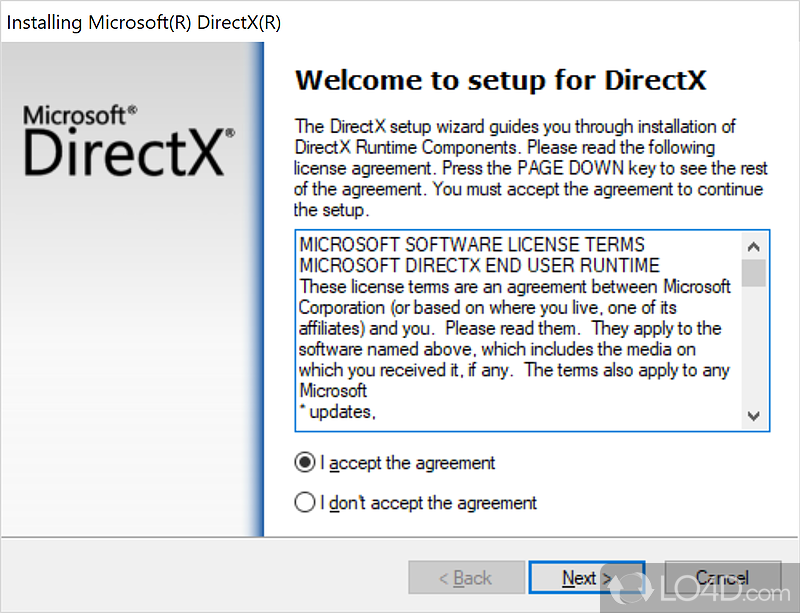 programma di installazione web directx 11