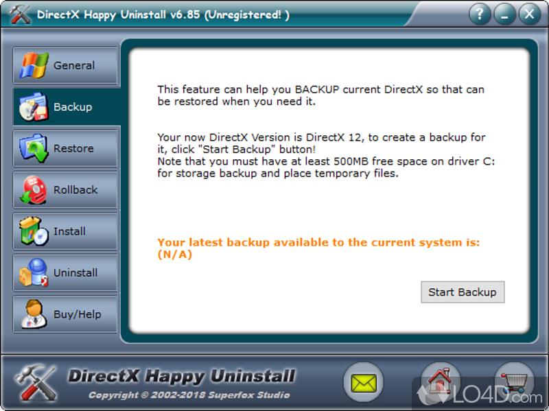Be one step ahead of errors - Screenshot of DirectX Happy Uninstall