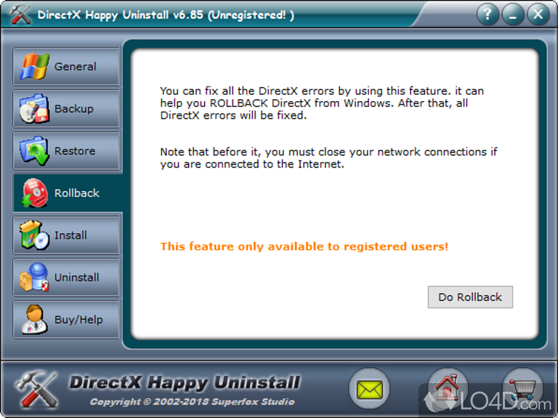 directx happy uninstall free key