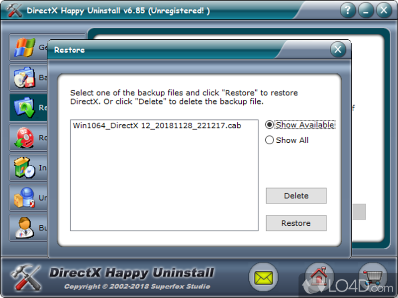 directx uninstall tool