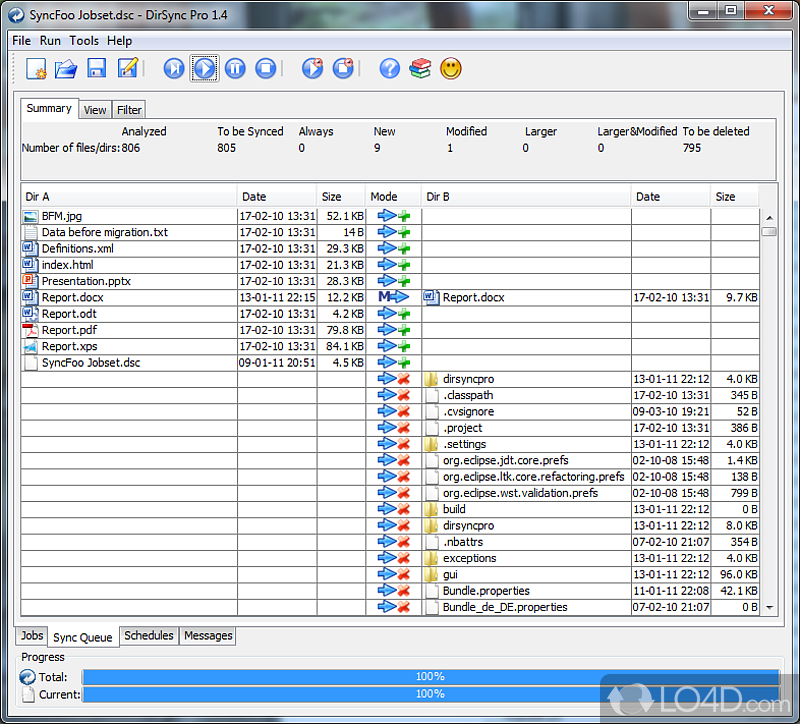 Synchronize and backup files in the easiest way possible - Screenshot of DirSync Pro