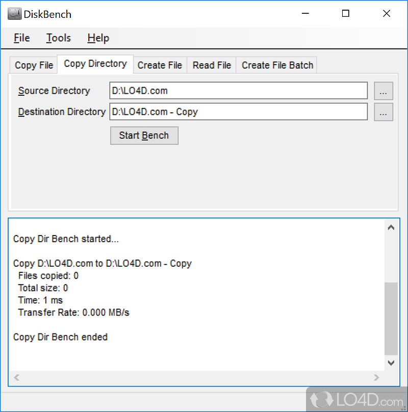 Easy to deploy and use - Screenshot of Disk Bench