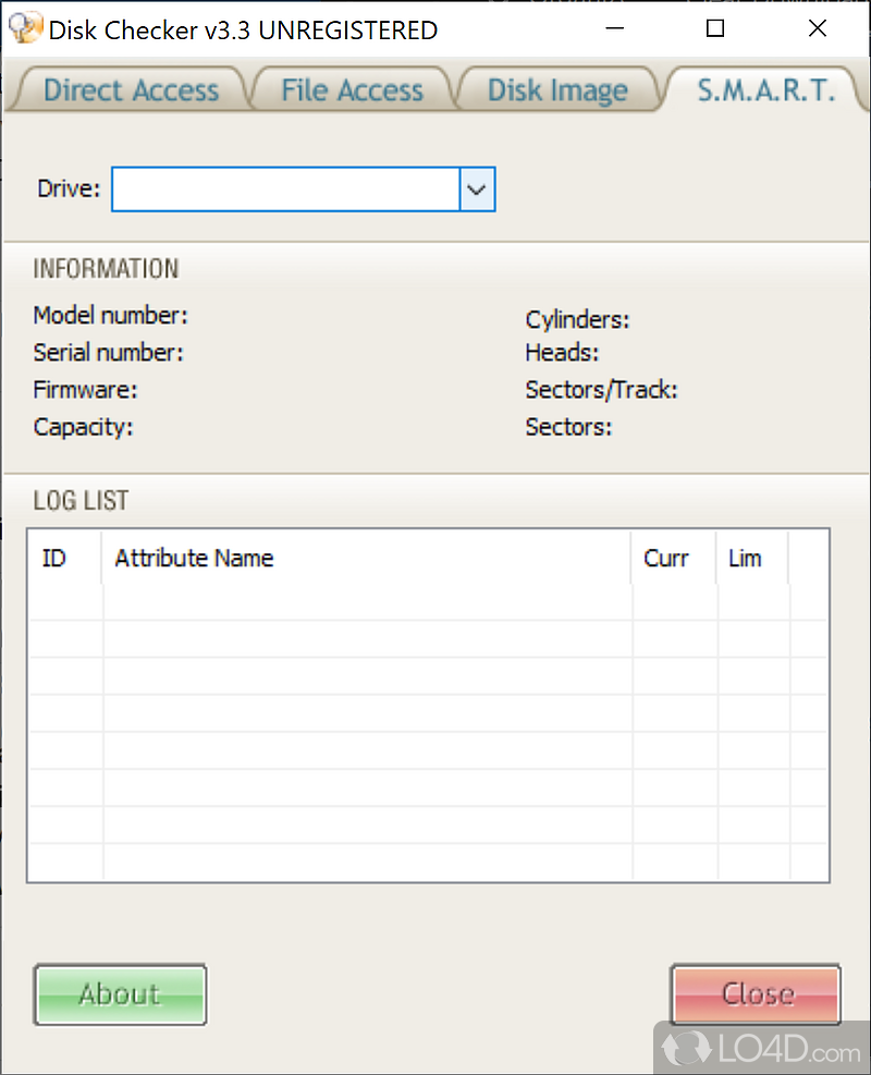 Disk Checker: User interface - Screenshot of Disk Checker