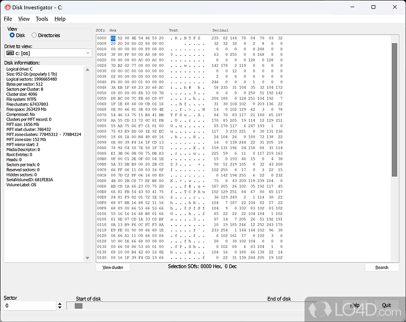 Discover all that is hidden on hard disk - Screenshot of Disk Investigator