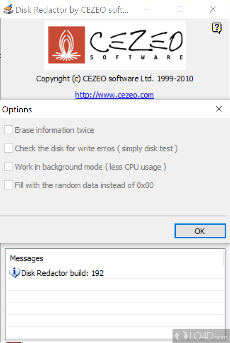 Free disk wipe utility - Screenshot of Disk Redactor