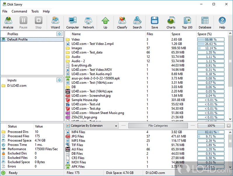 Fast and disk space analysis utility that comes with functions - Screenshot of Disk Savvy