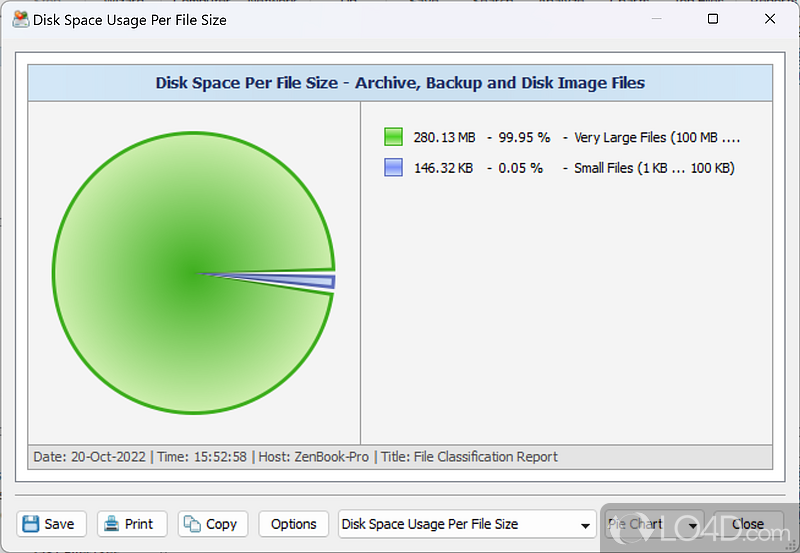 File and folder classification of items located across local and network drives - Screenshot of Disk Sorter