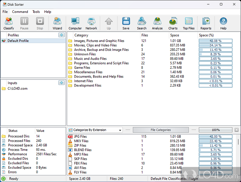 Organize files on any media device - Screenshot of Disk Sorter