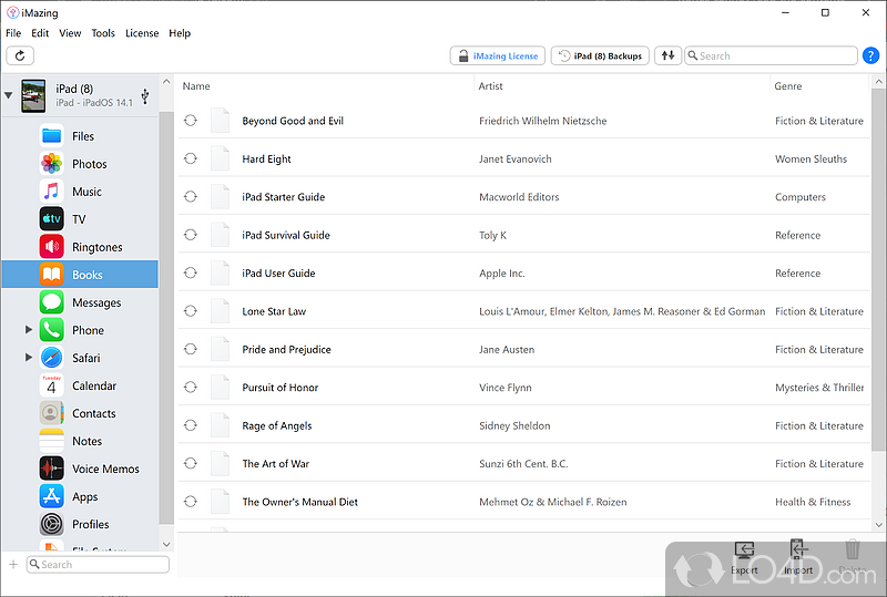 DiskAid connects to iPhone, iPod touch or iPad with USB as external storage - Screenshot of iMazing