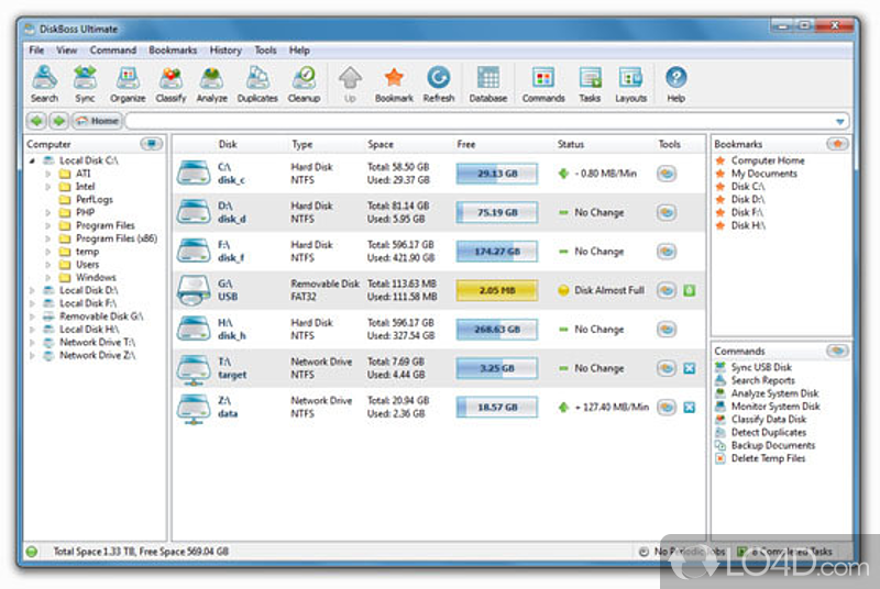 Perform customized scans of computer's hard drives - Screenshot of DiskBoss