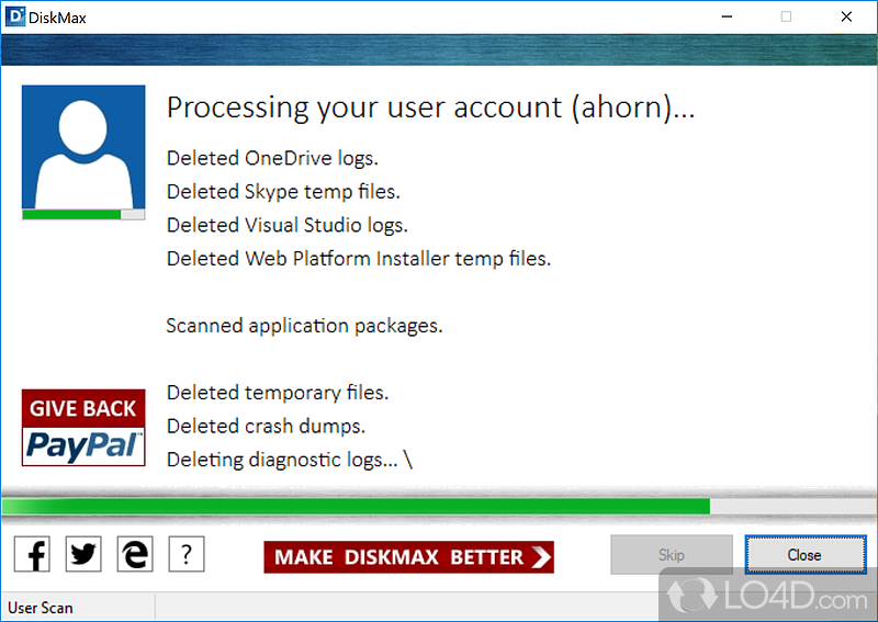 Remove junk files and improve the speed of PC - Screenshot of DiskMax