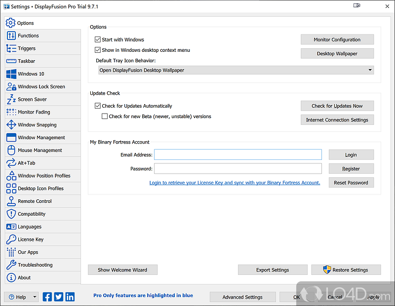 Multi-Monitor Taskbars - Screenshot of DisplayFusion