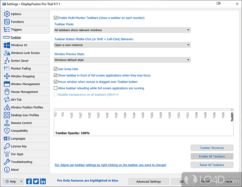 Precise Monitor Controls - Screenshot of DisplayFusion